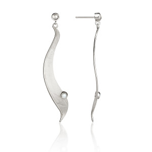 Fiona Kerr Jewellery/Morning Dew Silver Long Drop Earrings-MD03
