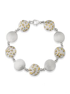 Fiona Kerr Jewellery / Silver & Gold Confetti Round bracelet - GRD07