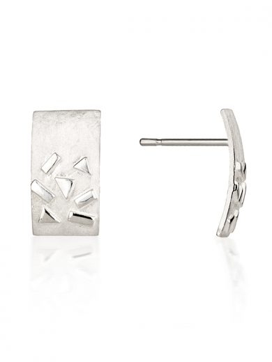 Fiona Kerr Jewellery / Silver Confetti Rectangle Stud Earrings - SRE03
