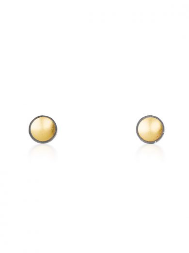 Fiona Kerr Jewellery / Black & Gold Small Stud Earrings - BG01