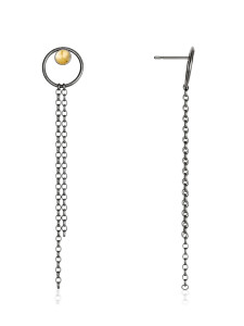 Fiona Kerr Jewellery / Black & Gold Small Drop Earrings - BG06