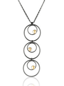 Fiona Kerr Jewellery / Black & Gold Multi Drop Pendant - BG18