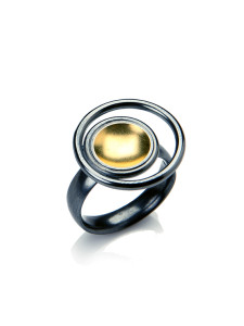 Fiona Kerr Jewellery / Black & Gold Small Ring - BG22