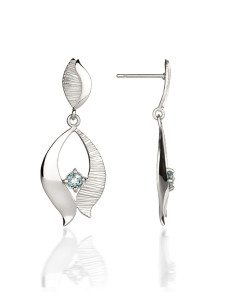 Fiona Kerr Jewellery / Ebb and Flow Silver Drop Earrings with blue topaz - EF02B