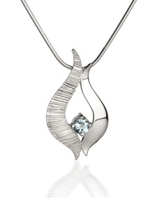 Ebb and Flow Silver pendant with Blue Topaz - EF04B