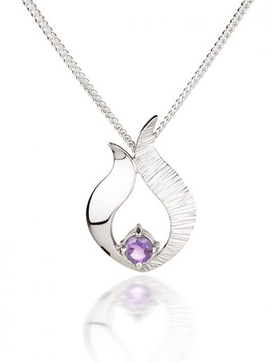 Fiona Kerr Jewellery / Ebb and Flow Small Silver Pendant with Amethyst - EF06A