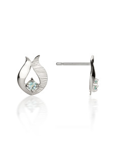 Fiona Kerr Jewellery / Ebb and Flow Silver Stud Earrings with Blue topaz - EF10B