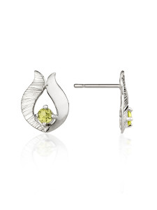 Fiona Kerr Jewellery / Ebb and Flow Silver Stud Earrings with Peridot - EF10P