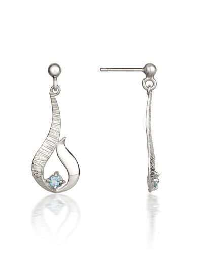 Fiona Kerr Jewellery / Ebb and Flow Small Silver Drop Earrings with Blue Topaz - EF12B