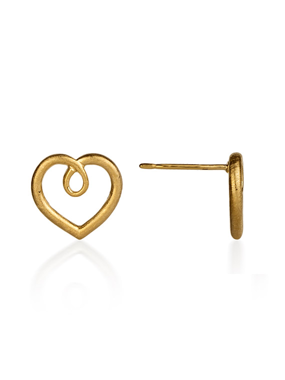 Fiona Kerr Jewellery / Hearts Gold Plated heart stud earrings - GHH01