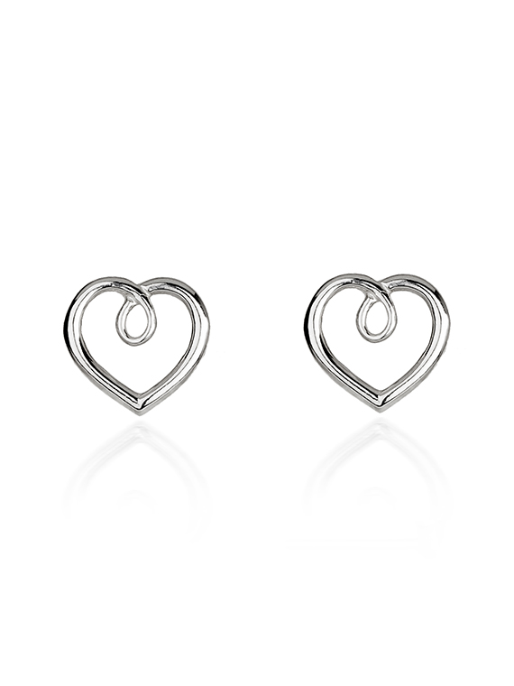 Fiona Kerr Jewellery | Silver Heart Stud Earrings