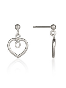 Fiona Kerr Jewellery / Hearts Silver drop earrings - HH02F