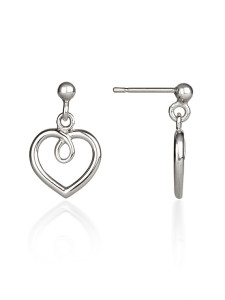 Fiona Kerr Jewellery / Hearts Silver drop earrings - HH02