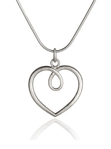 Fiona Kerr Jewellery / Hearts Large Frosted silver heart Pendant- HH04F