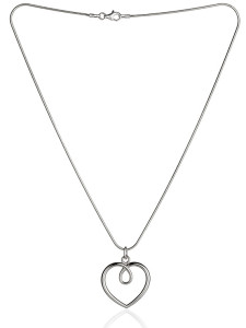 Fiona Kerr Jewellery / Hearts Large Polished silver heart Pendant- HH04