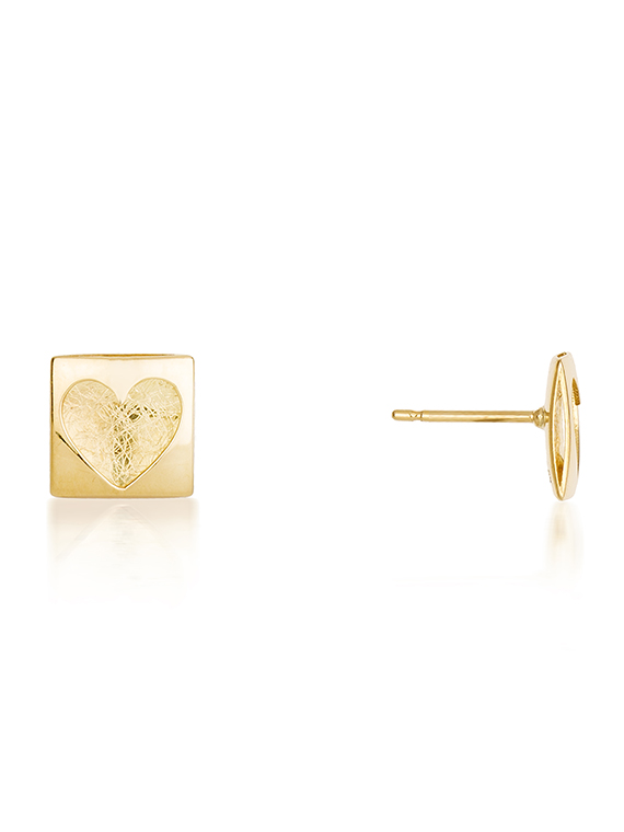 Fiona Kerr Jewellery | Heartbeat Gold Stud Earrings