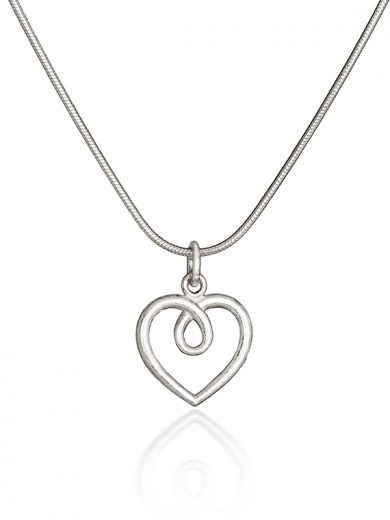 Fiona Kerr Jewellery | Medium frosted silver heart pendant