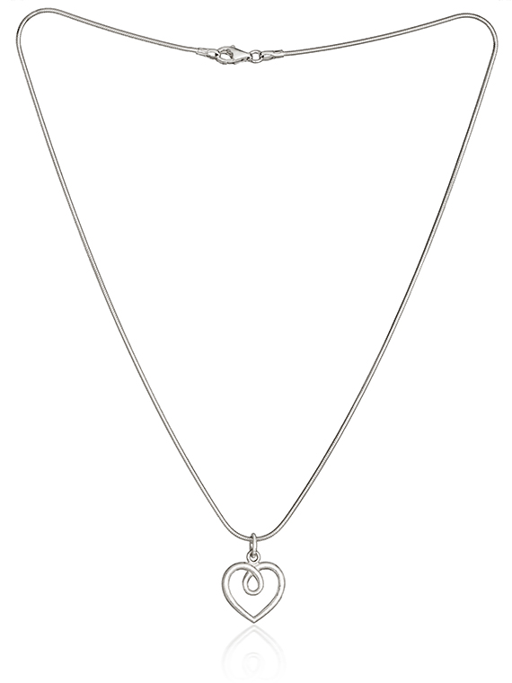 Fiona Kerr Jewellery | Medium frosted silver heart pendant