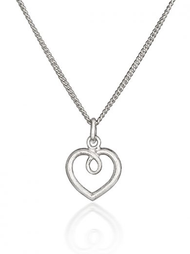 Fiona Kerr Jewellery | Small frosted silver heart pendant