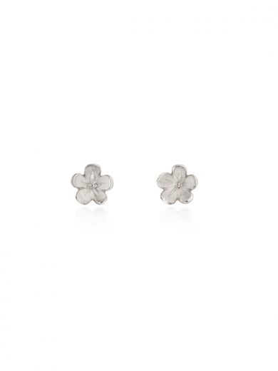 Cherry Blossom / Small Silver Stud Earrings - CB01