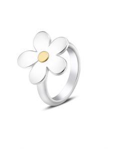 Fiona Kerr Jewellery | Daisy Chain Silver and Yellow Gold Ring - DC27